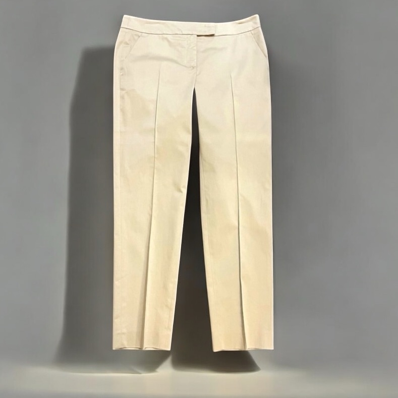 Akris Punto Classic Khaki Cotton Stretch Pants